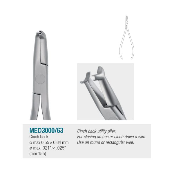 Medesy Orthodontic Wire Bending Pliers Cinch Back No. 63 155mm