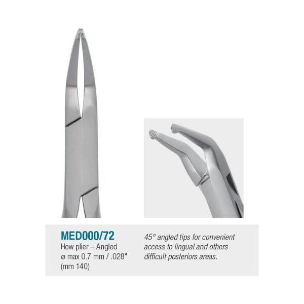 Medesy Orthodontic Utility Pliers How No. 72 Angled 45° 140mm
