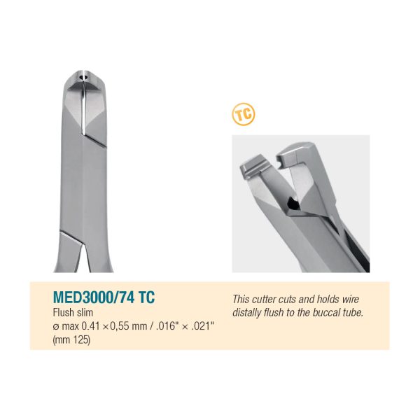 Medesy Orthodontic Distal End Cutters Flush Slim No. 74 TC Tungsten Carbide 125mm