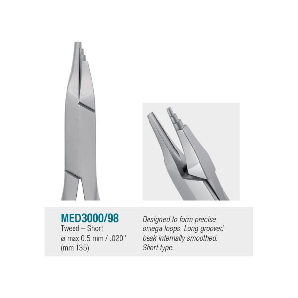 Medesy Orthodontic Wire Bending Pliers Tweed Short No. 98 135mm