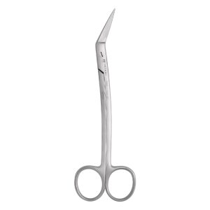 Medesy Scissors Locklin Angled with Saw Edge 160mm