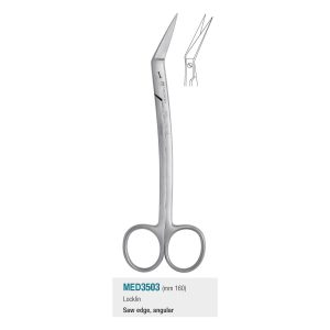Medesy Scissors Locklin Angled with Saw Edge 160mm