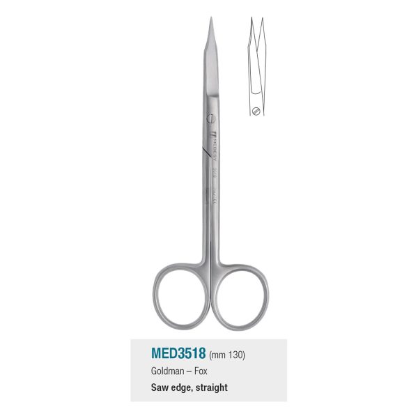 Medesy Scissors Goldman-Fox Straight with Saw Edge 130mm