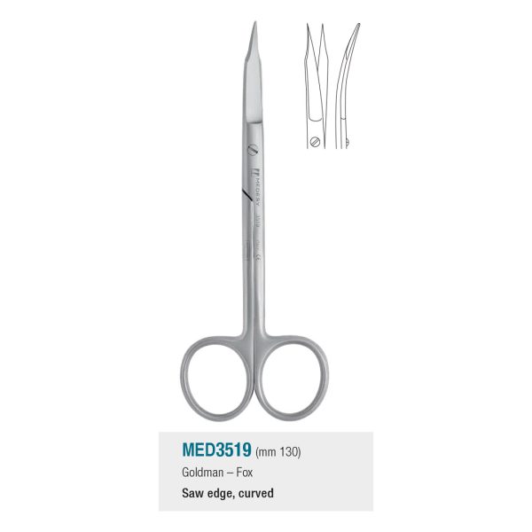 Medesy Scissors Goldman-Fox Curved with Saw Edge 130mm