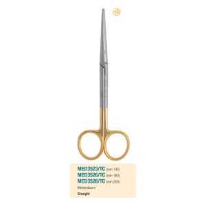 Medesy Scissors Metzenbaum Straight with Round Tips Tungsten Carbide 145mm