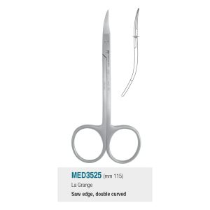 Medesy Scissors LaGrange Double Curved with Saw Edge 115mm