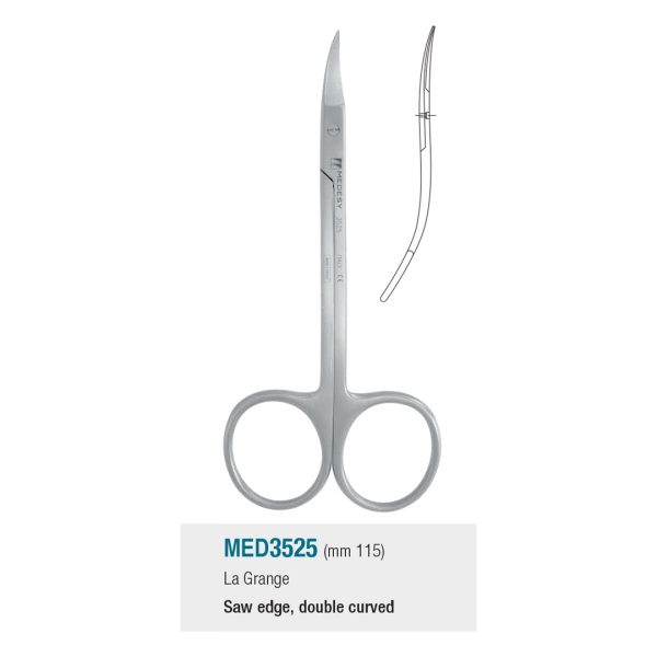 Medesy Scissors LaGrange Double Curved with Saw Edge 115mm