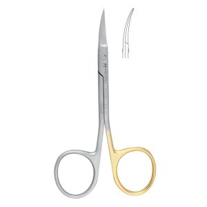 Medesy Scissors Iris Curved Superior Cut with Open Rings 115mm