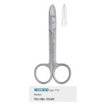 Medesy Scissors Crown Beebee Straight with Saw Edge 110mm