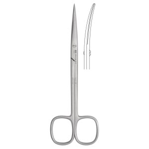 Medesy Scissors Surgical Curved with Pointed Tips 140mm