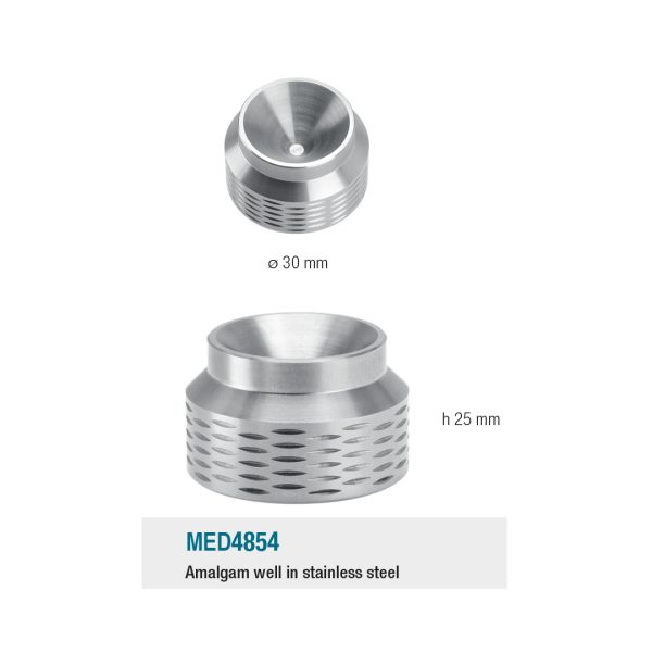 Medesy Amalgam Mixing Well Stainless Steel 30mm Dia. 25mm (H)