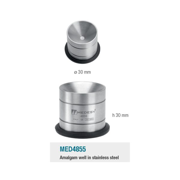 Medesy Amalgam Mixing Well Stainless Steel with Non-Slip Base 30mm Dia. 30mm (H)