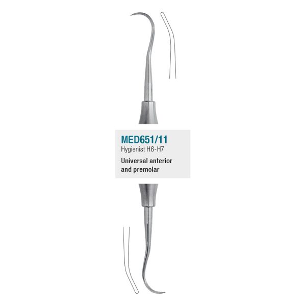 Medesy Scaler Hygienist No. H6-H7 with 6mm Dia. Solid Handle