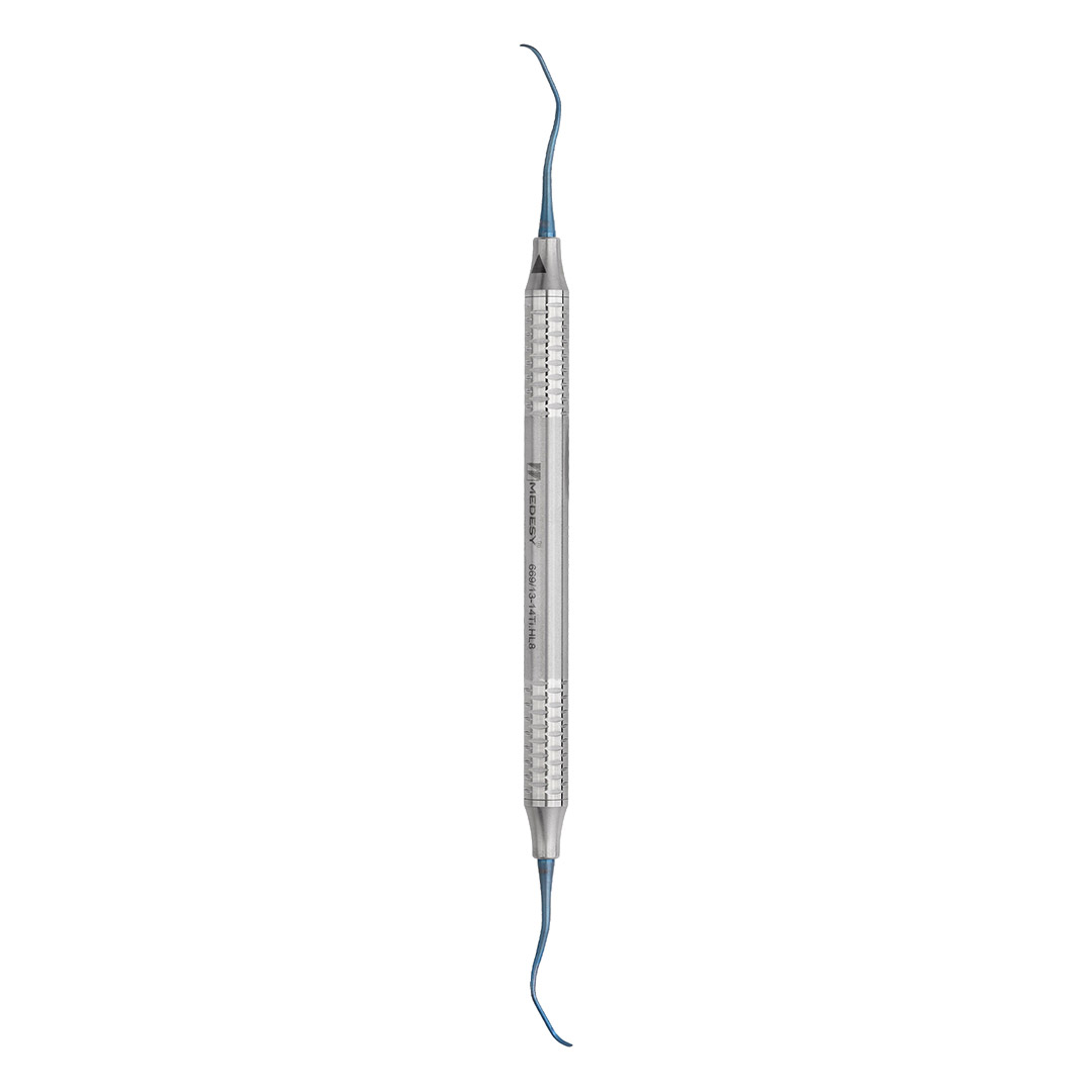 Medesy Curette Gracey No. 13-14 Short Titanium with 8mm Dia. Hollow Handle Medesy Curette Gracey No. 13-14 Short Titanium with 8mm Dia. Hollow Handle