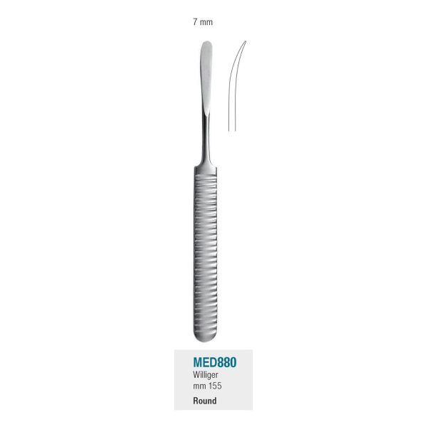 Medesy Periosteal Elevator Williger No. 880 7.0mm Round 155mm