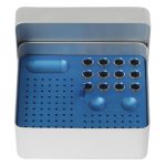 Medesy Endodontic Storage Box Aluminium 125mm x 105mm x 54mm (LxWxH) Silver-Blue