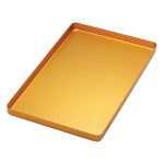Medesy Tray Aluminium Solid Small 185mm x 140mm x 15mm (LxWxH) Yellow