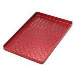 Medesy Tray Aluminium Perforated Large 285mm x 185mm x 15mm (LxWxH) Red