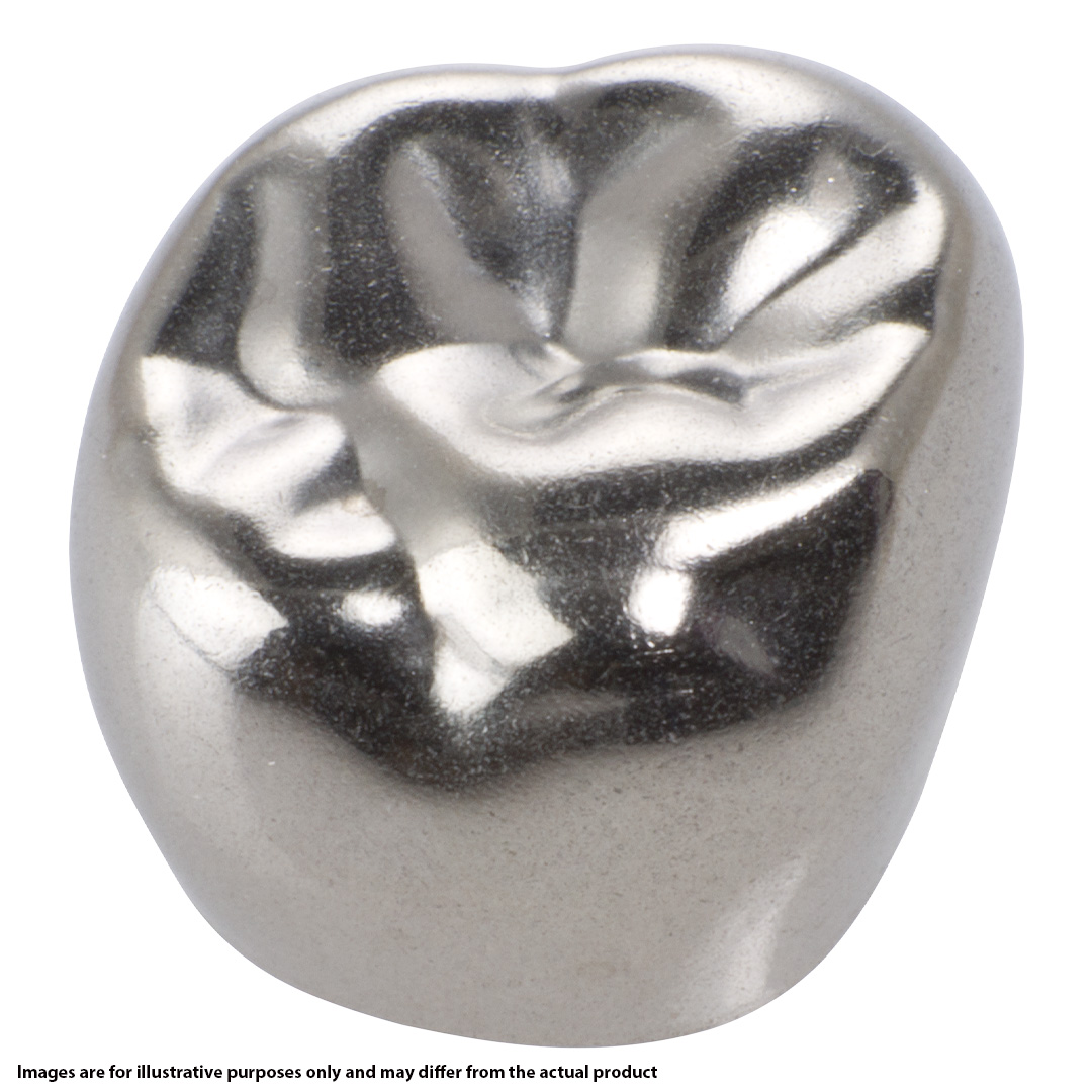 3M Solventum Stainless Steel Permanent Molar Crown Upper Right No. 6-UR-6 (5) 3M Solventum Stainless Steel Permanent Molar Crown Upper Right No. 6-UR-6 (5)