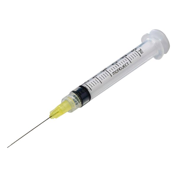 Monoject Endodontic Irrigation Syringe 3ml with 27 Gauge x 1 1/4" (0.40mm x 32mm) Yellow Needle (100) Monoject Endodontic Irrigation Syringe 3ml with 27 Gauge x 1 1/4" (0.40mm x 32mm) Yellow Needle (100)