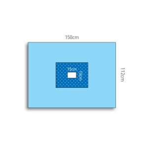 Multigate Protex 4 Drape with Adhesive Reinforced Rectangular Aperture 150cm x 112cm Blue Sterile (20)