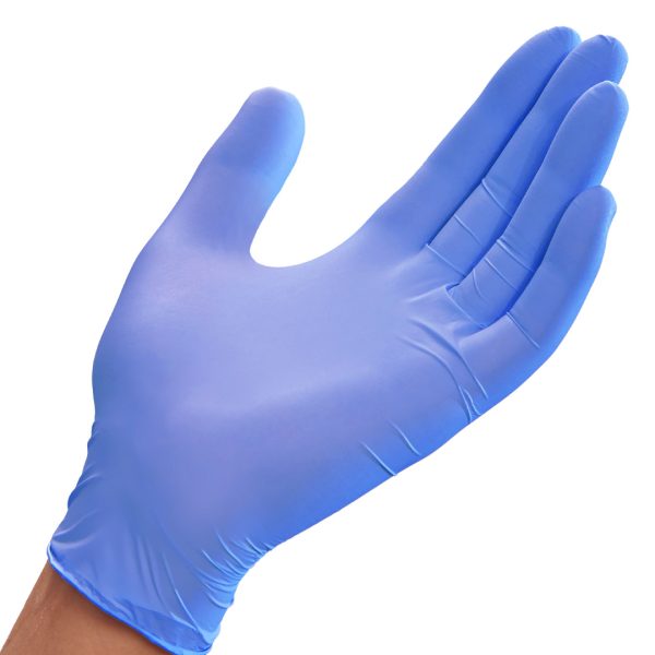 Mun GloveOn Celeste Blue Nitrile Powder Free Gloves Medium 200's (10)