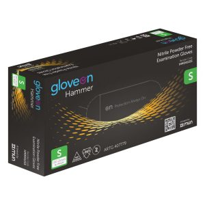 Mun GloveOn Hammer Black Nitrile Powder Free Gloves Small 100's (10)