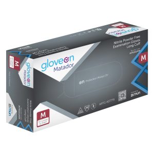 Mun GloveOn Matador Blue Nitrile Powder Free Gloves Medium 50's (10)