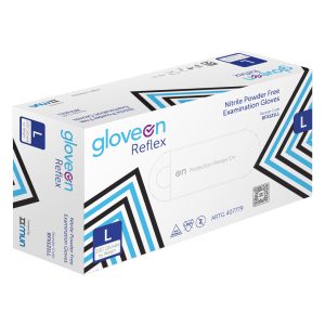 Mun GloveOn Reflex Blue Nitrile Powder Free Gloves Large 200's (10)
