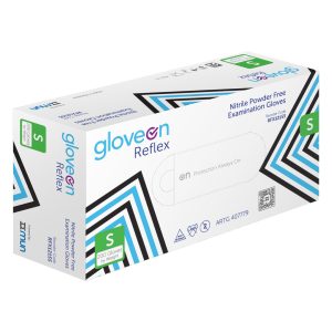 Mun GloveOn Reflex Blue Nitrile Powder Free Gloves Small 200's (10)