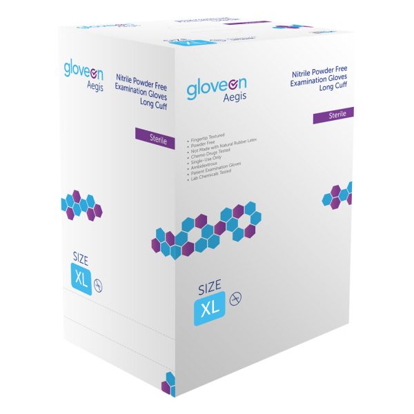 Mun GloveOn Aegis Blue Nitrile Powder Free Sterile Gloves Extra Large ...