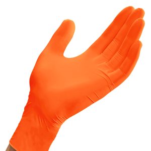 Mun GloveOn Vigor LC Orange Nitrile Powder Free Gloves Medium 100's (10)