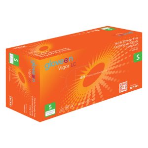 Mun GloveOn Vigor LC Orange Nitrile Powder Free Gloves Small 100's (10)
