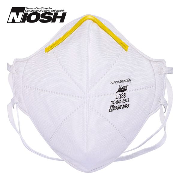 Harley N95 L-188 Particulate Respirator Double Elastic Strap Face Masks White (20)