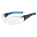 Scope Speed Glasses with Titanium Lens Coating, Clear Lens & Blue/Black Frame