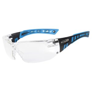 Scope Speed Glasses with Titanium Lens Coating, Clear Lens & Blue/Black Frame