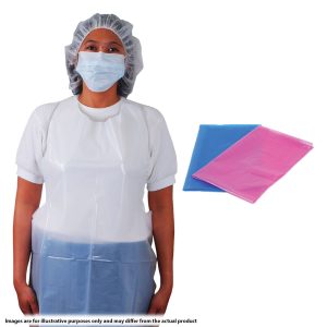 Sentry Owear Disposable Plastic Aprons Blue 81cm x 132cm (100)