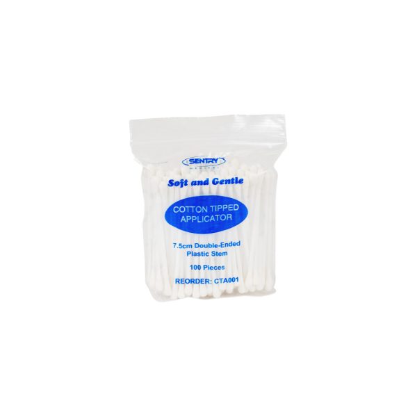 Sentry Verasoft Cotton Tip Applicators Double Ended 7.5cm Non-Sterile (100)