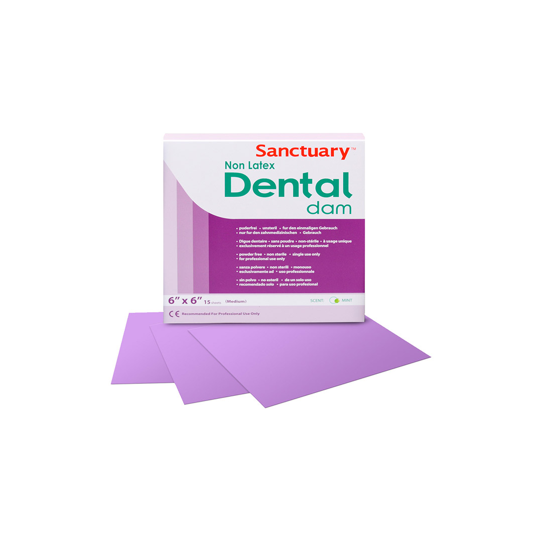 Sanctuary Non-Latex Dental Dam Medium Purple Mint 152mm x 152mm (15) Sanctuary Non-Latex Dental Dam Medium Purple Mint 152mm x 152mm (15)