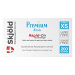 Skjold Premium Blue Nitrile Powder Free Gloves Extra Small 200's (10)