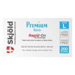 Skjold Premium Blue Nitrile Powder Free Gloves Large 200's (10)