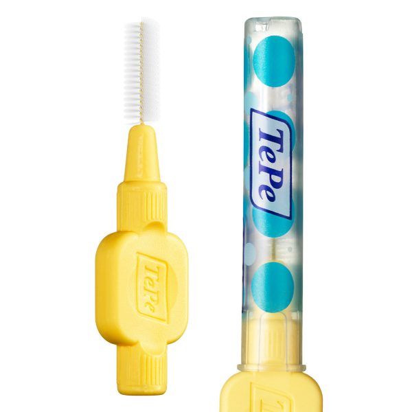 TePe Interdental Brushes Extra Soft ISO Size 4 Wire Size 0.70mm Pastel Yellow (8)