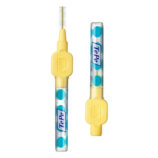 TePe Interdental Brushes Extra Soft ISO Size 4 Wire Size 0.70mm Pastel Yellow (8)