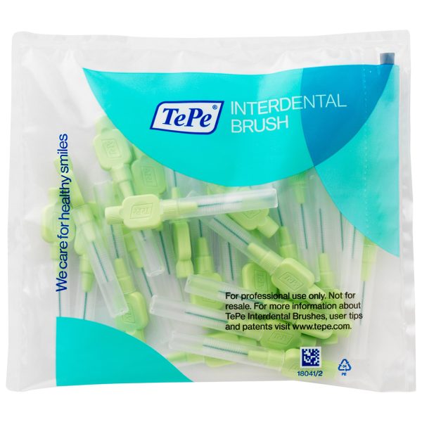 TePe Interdental Brushes Extra Soft ISO Size 5 Wire Size 0.80mm Pastel Green (25)