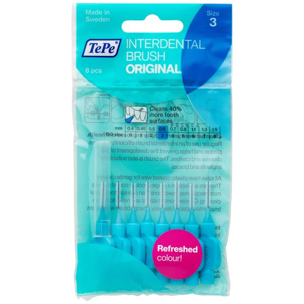 TePe Interdental Brushes Original ISO Size 3 Wire Size 0.60mm Blue (8)