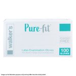 Walker's Pure-fit White Latex Powder Free Gloves Extra Small 100's (10)