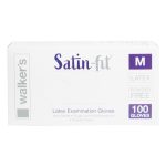 Walker's Satin-fit White Latex Powder Free Gloves Medium 100's (10)