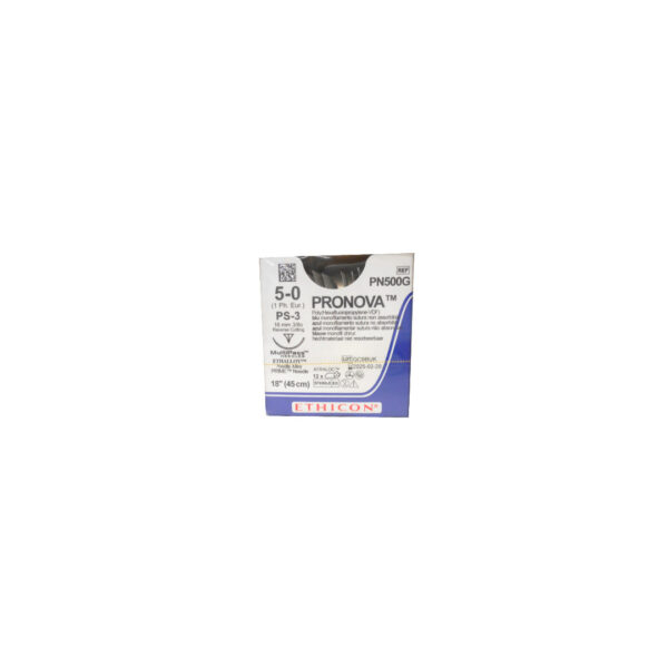 J&J Ethicon Suture Pronova 5/0 with PS-3 16mm 3/8 Circle Precision Point Reverse Cutting Needle 45cm (12) J&J Ethicon Suture Pronova 5/0 with PS-3 16mm 3/8 Circle Precision Point Reverse Cutting Needle 45cm (12)