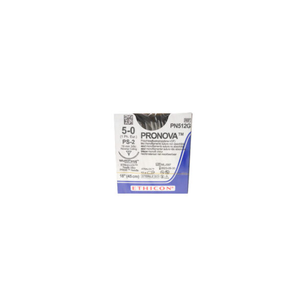 J&J Ethicon Suture Pronova 5/0 with PS-2 19mm 3/8 Circle Precision Point Reverse Cutting Needle 45cm (12) J&J Ethicon Suture Pronova 5/0 with PS-2 19mm 3/8 Circle Precision Point Reverse Cutting Needle 45cm (12)