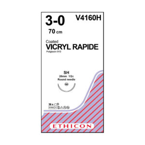 J&J Ethicon Suture Vicryl Rapide 3/0 with SH 26mm 1/2 Circle Taper Point Needle 70cm (36)
